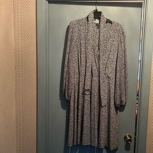 Midi length faux wrap dress